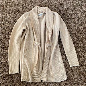 Croft&Barrow Tan and White Cardigan